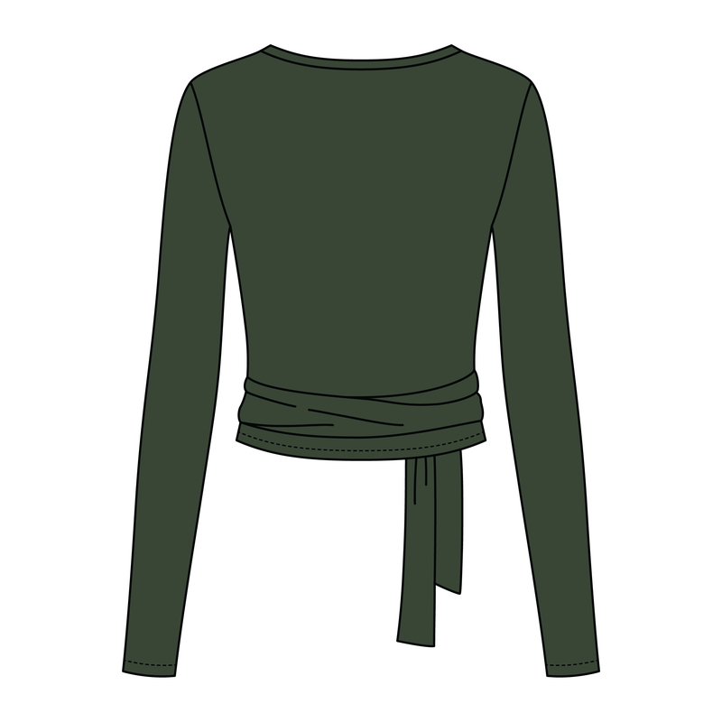 Women's Jersey Pilates Wrap Top 220GSM