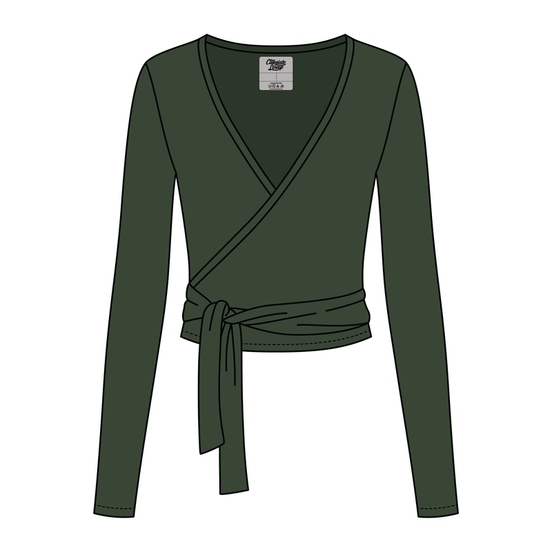 Women's Jersey Pilates Wrap Top 220GSM