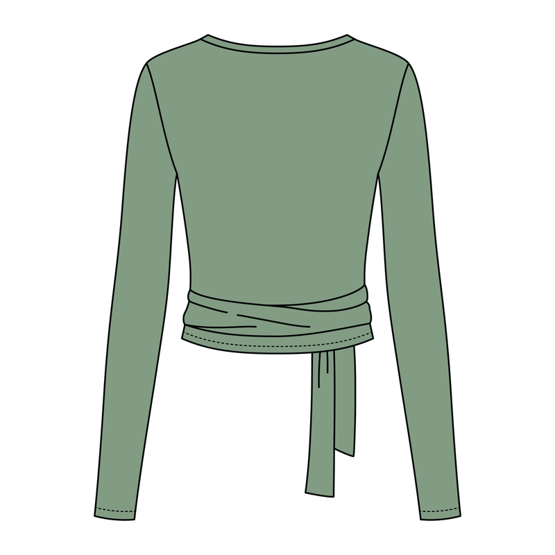 Women's Jersey Pilates Wrap Top 220GSM