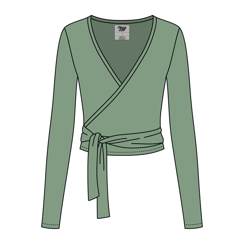 Women's Jersey Pilates Wrap Top 220GSM