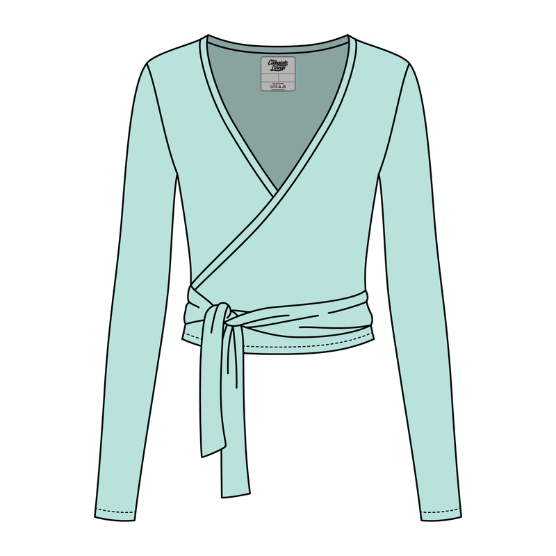 Women's Jersey Pilates Wrap Top 220GSM