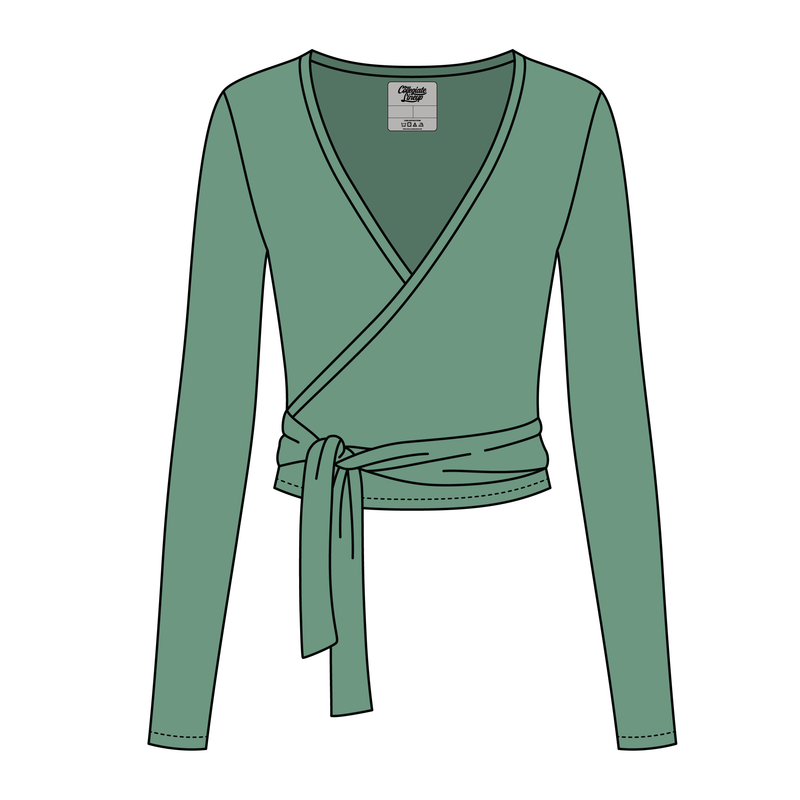 Women's Jersey Pilates Wrap Top 220GSM