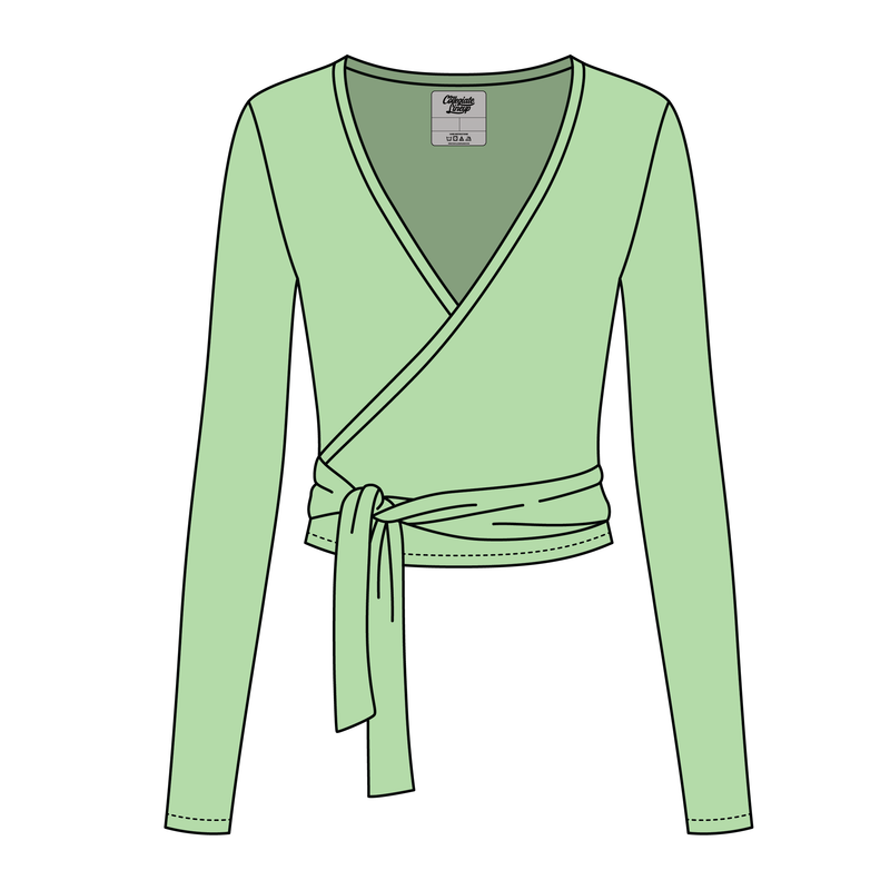 Women's Jersey Pilates Wrap Top 220GSM