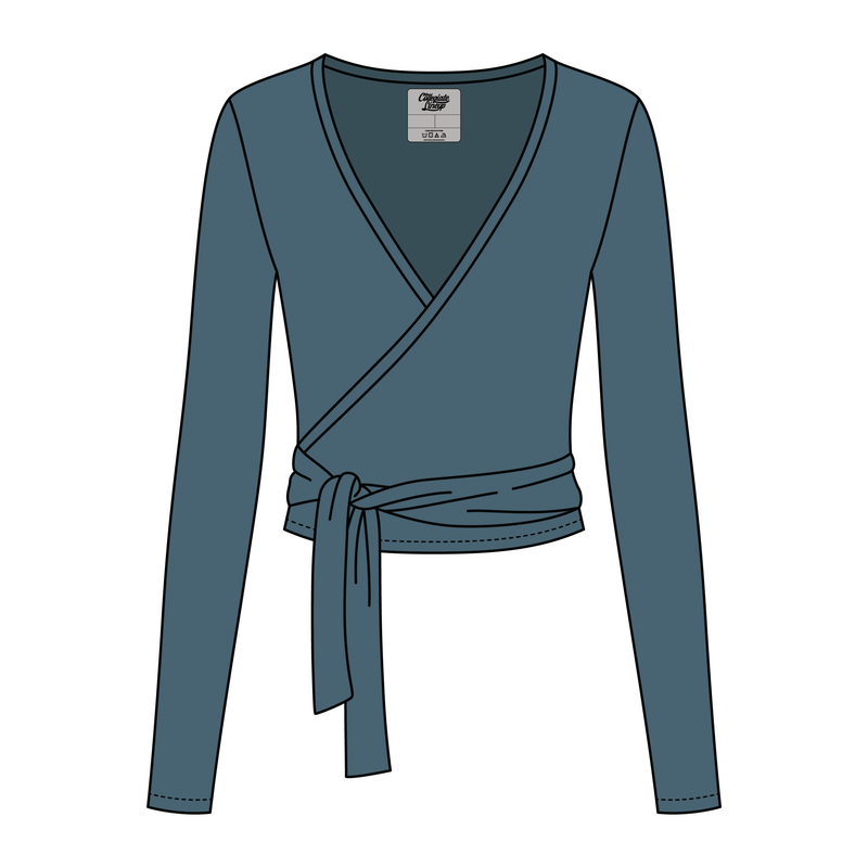 Women's Jersey Pilates Wrap Top 220GSM