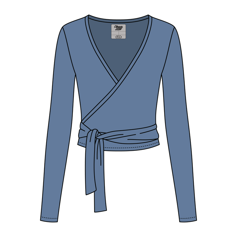 Women's Jersey Pilates Wrap Top 220GSM