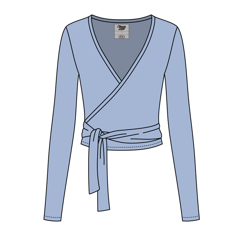 Women's Jersey Pilates Wrap Top 220GSM
