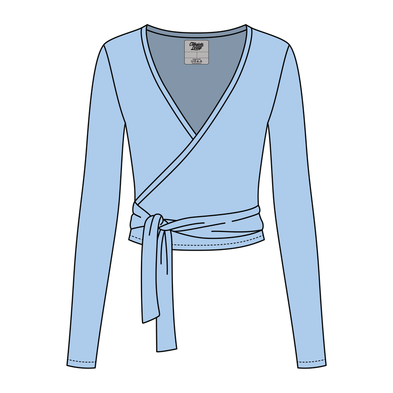 Women's Jersey Pilates Wrap Top 220GSM