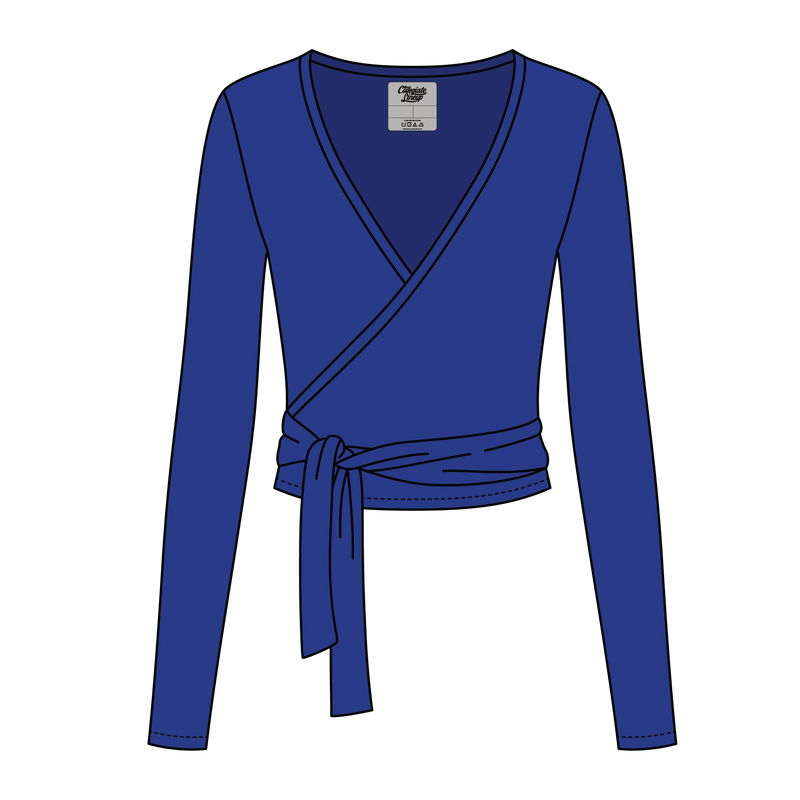 Women's Jersey Pilates Wrap Top 220GSM