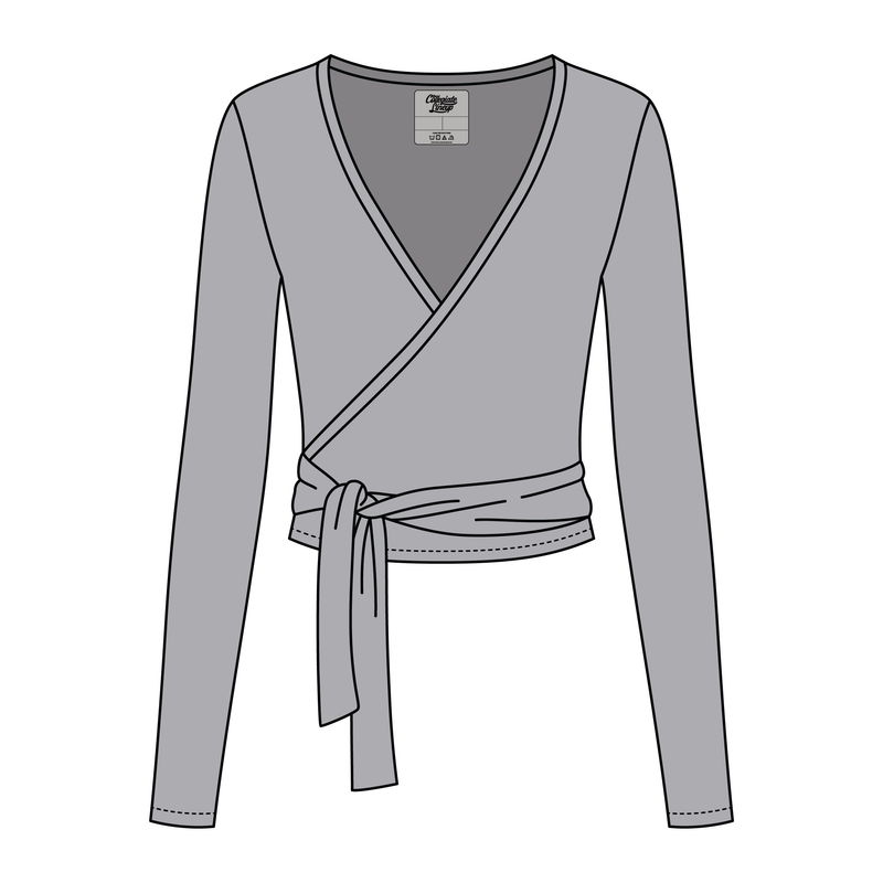 Women's Jersey Pilates Wrap Top 220GSM
