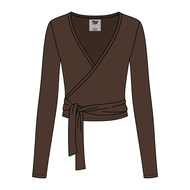 Women's Jersey Pilates Wrap Top 220GSM