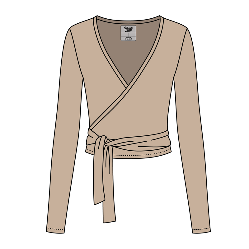 Women's Jersey Pilates Wrap Top 220GSM