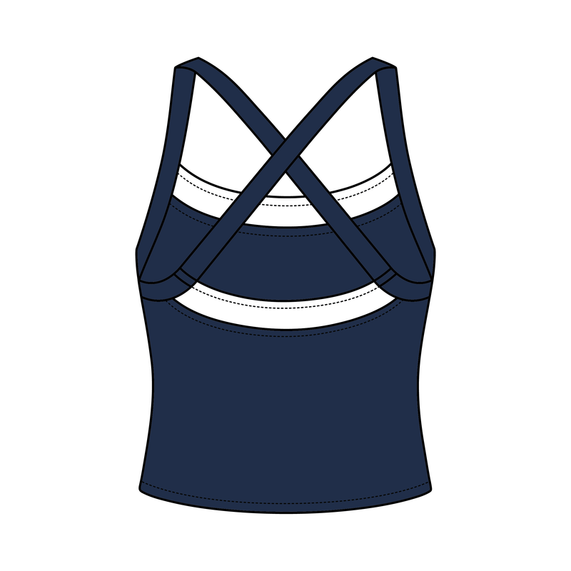 Women’s Cross Back Contrast Active Tank With Contrast Neckline