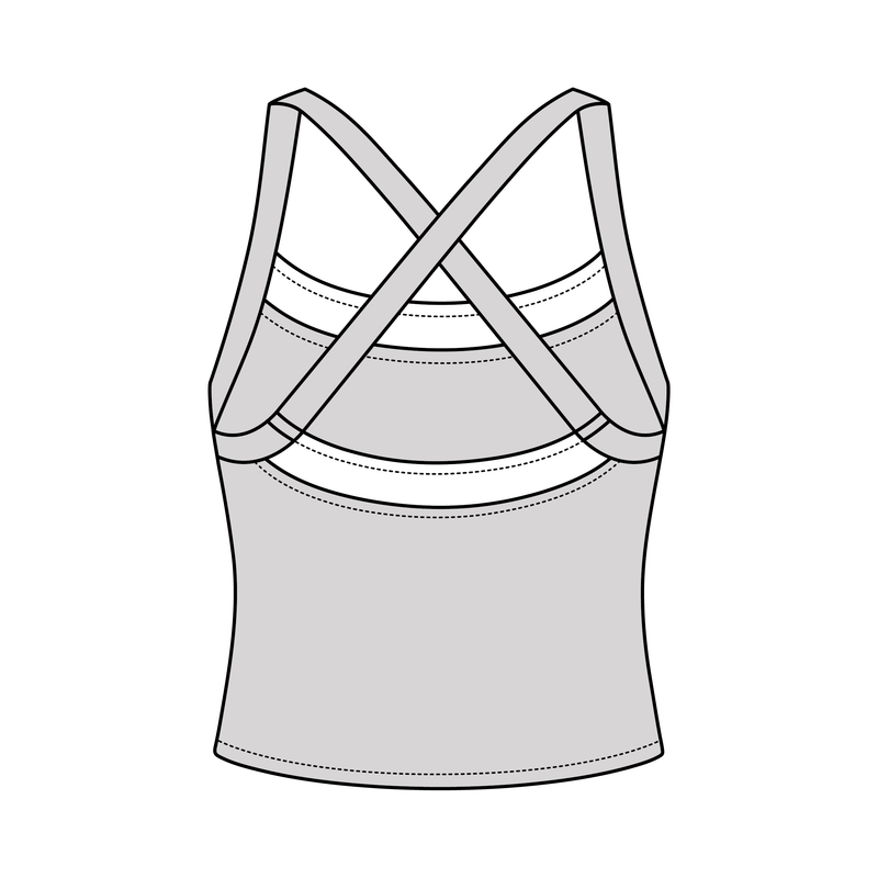 Women’s Cross Back Contrast Active Tank With Contrast Neckline