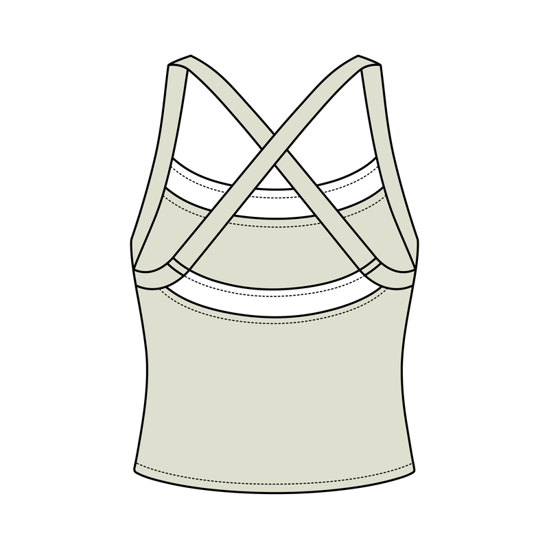 Women’s Cross Back Contrast Active Tank With Contrast Neckline