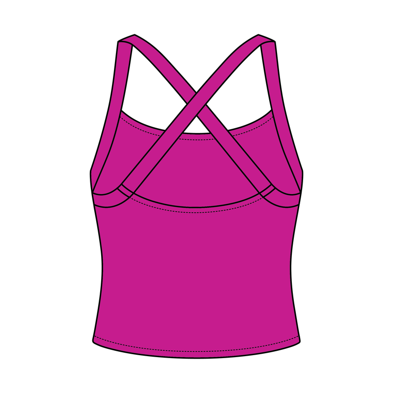 Women's Cross Back Contrast Active Tank