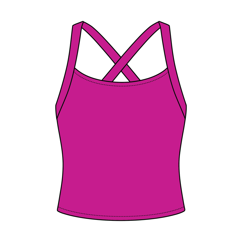 Women's Cross Back Contrast Active Tank