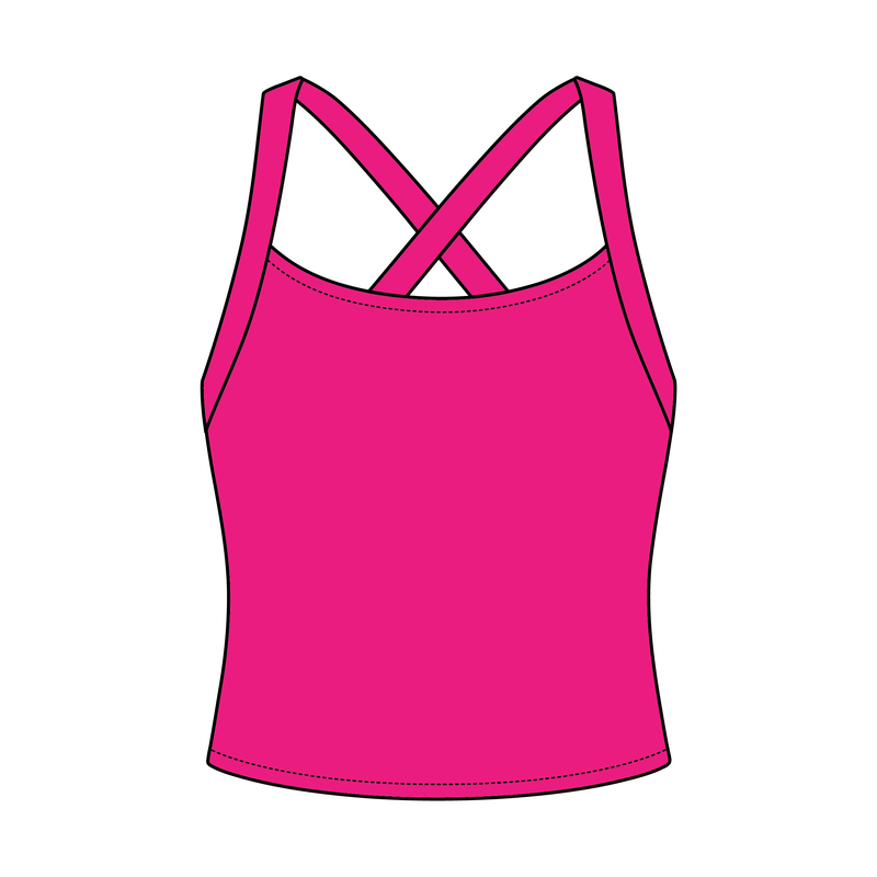 Women's Cross Back Contrast Active Tank