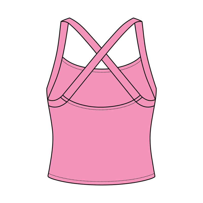 Women's Cross Back Contrast Active Tank