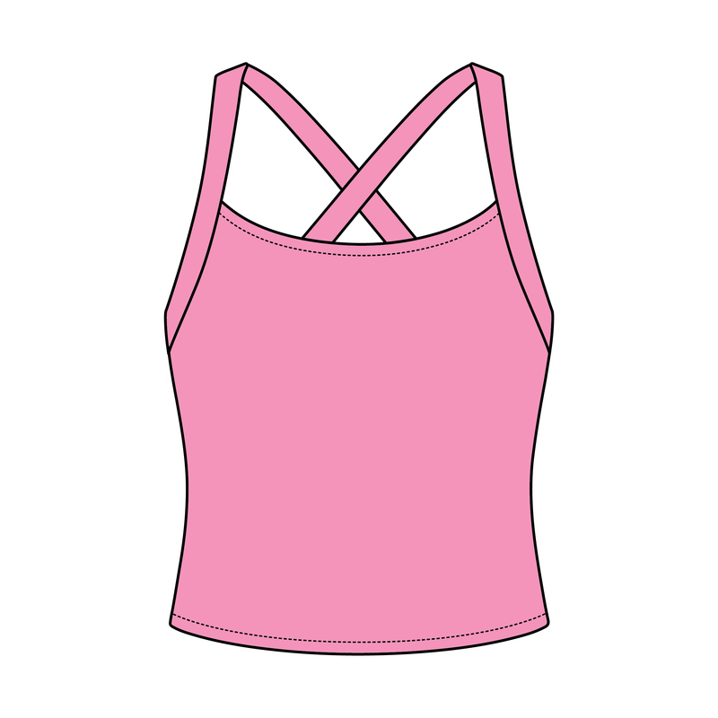 Women's Cross Back Contrast Active Tank