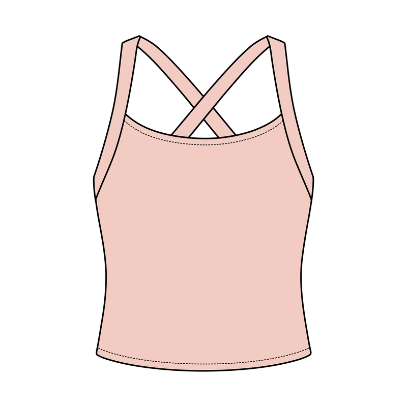 Women's Cross Back Contrast Active Tank