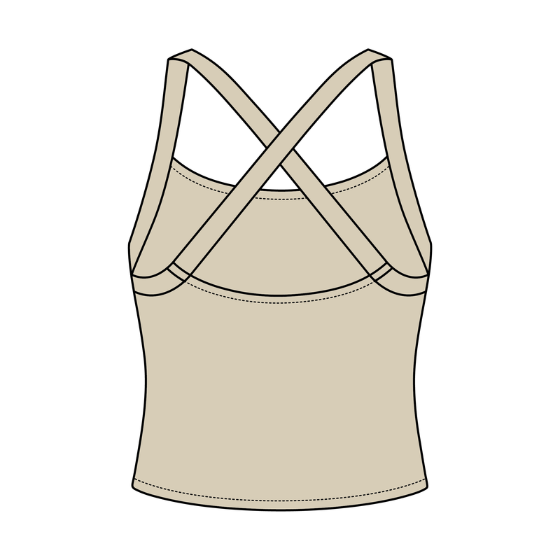 Women's Cross Back Contrast Active Tank