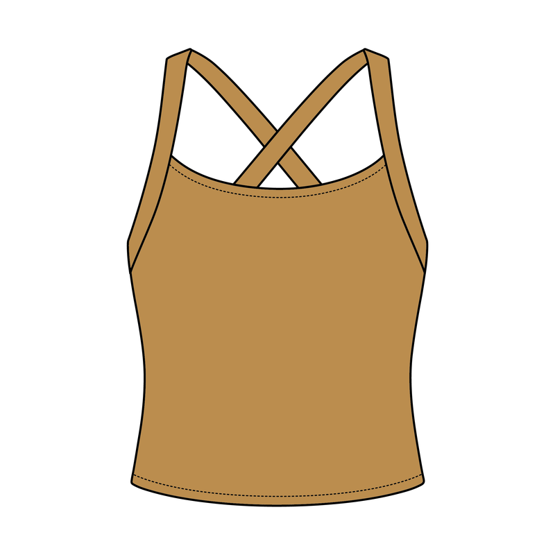 Women's Cross Back Contrast Active Tank