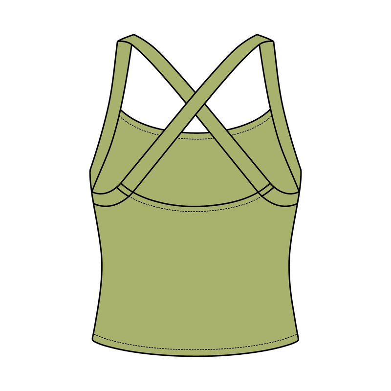 Women's Cross Back Contrast Active Tank
