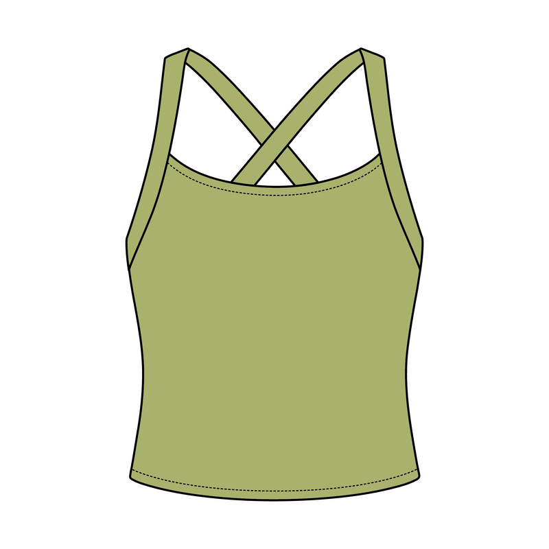 Women's Cross Back Contrast Active Tank