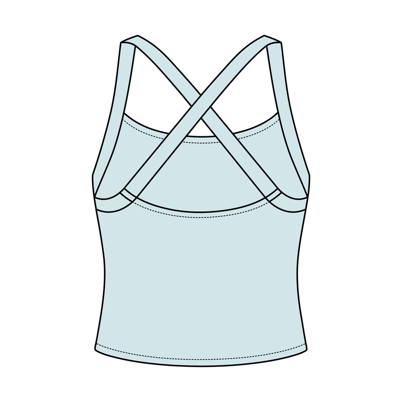 Women's Cross Back Contrast Active Tank