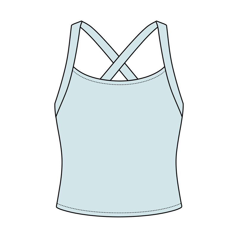 Women's Cross Back Contrast Active Tank