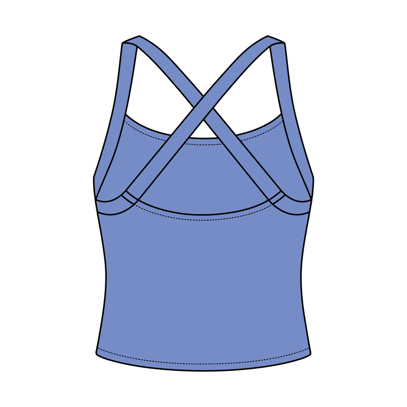 Women's Cross Back Contrast Active Tank