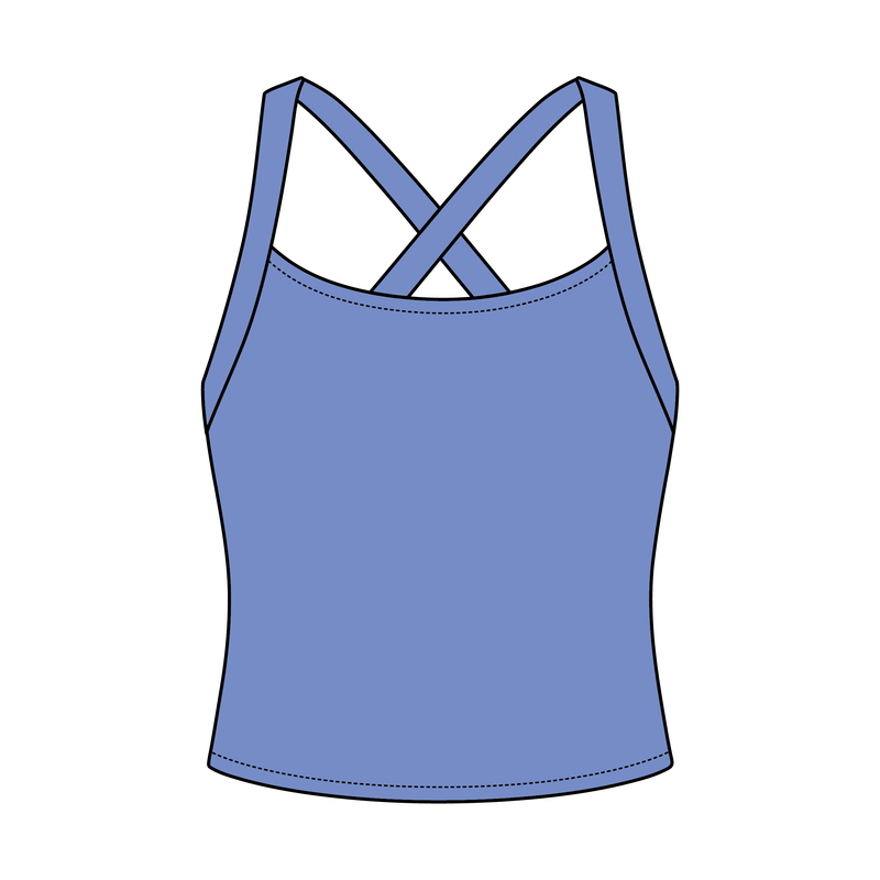 Women's Cross Back Contrast Active Tank