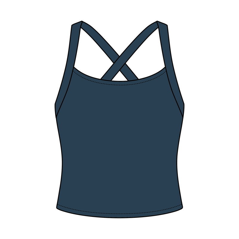 Women's Cross Back Contrast Active Tank