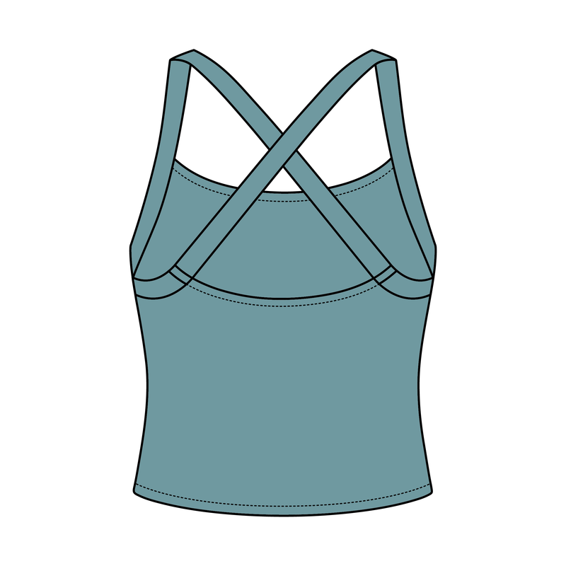 Women's Cross Back Contrast Active Tank