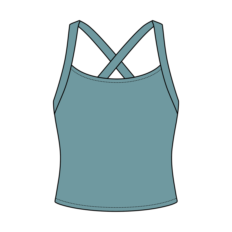 Women's Cross Back Contrast Active Tank