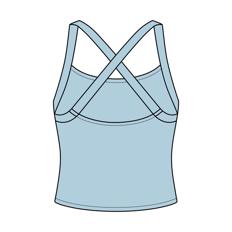 Women's Cross Back Contrast Active Tank