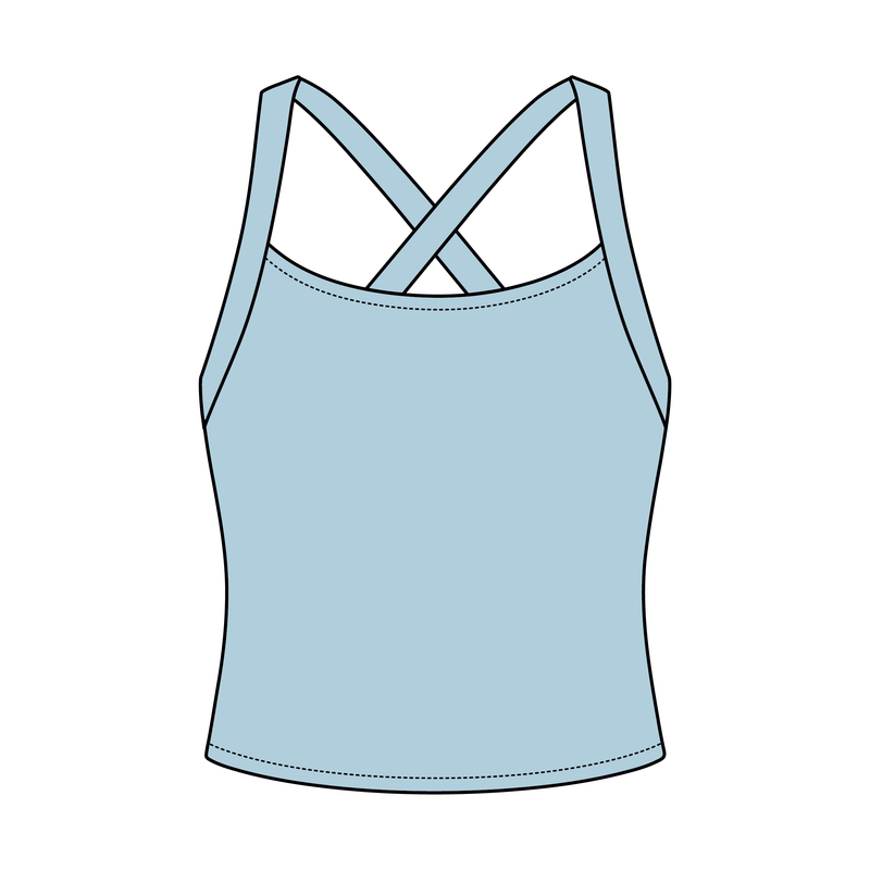 Women's Cross Back Contrast Active Tank