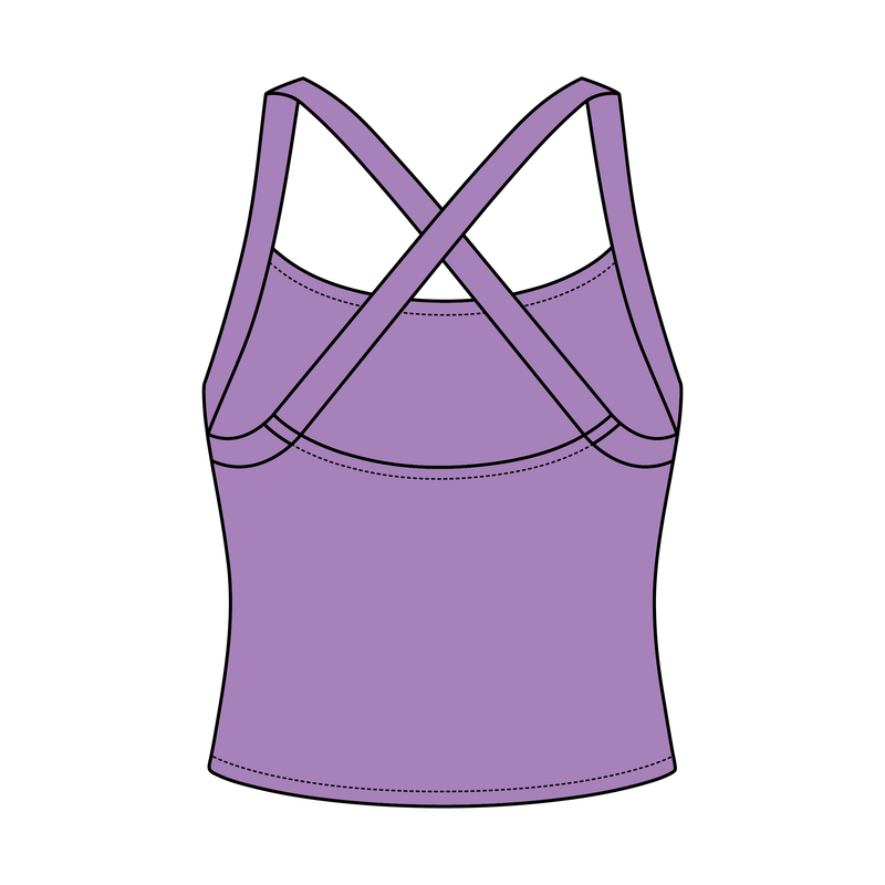Women's Cross Back Contrast Active Tank