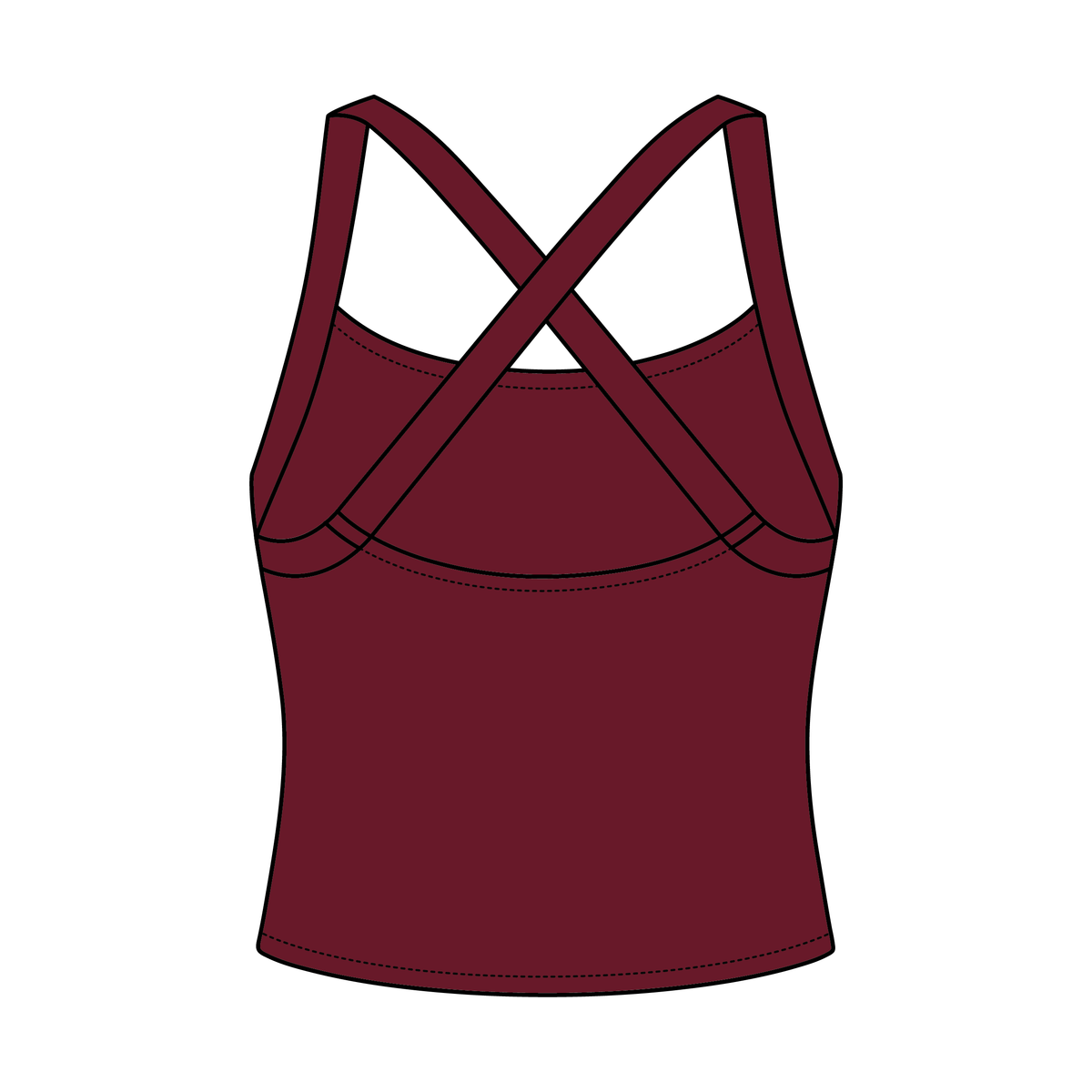 Women's Cross Back Contrast Active Tank 220GSM
