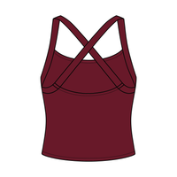 Women's Cross Back Contrast Active Tank 220GSM