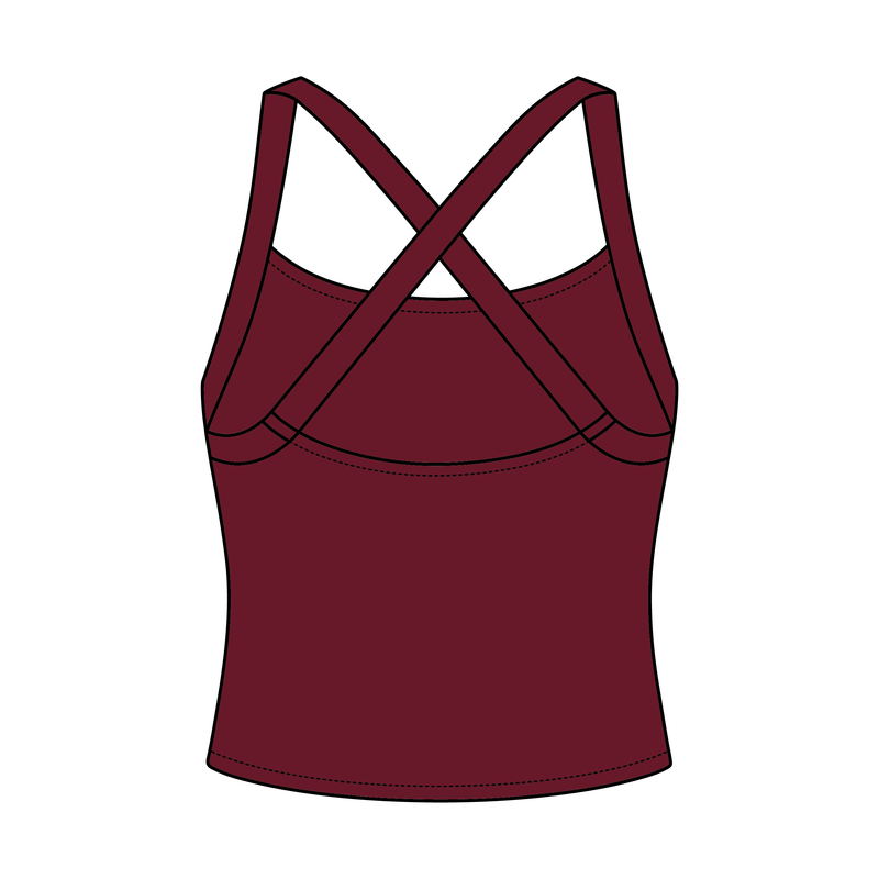 Women's Cross Back Contrast Active Tank 220GSM