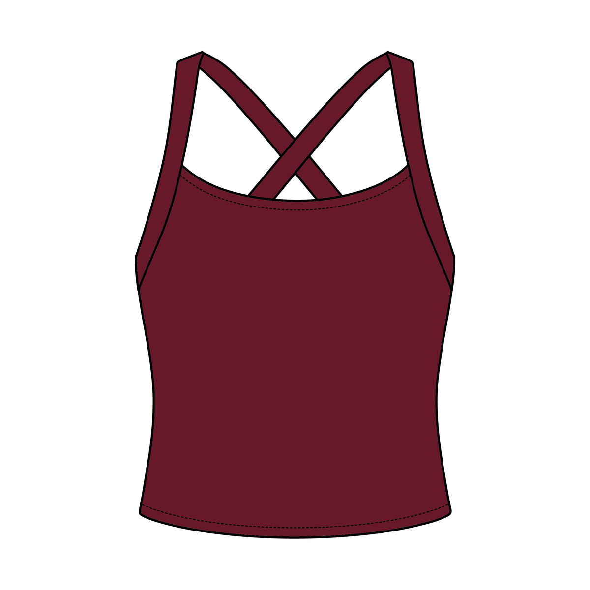 Women's Cross Back Contrast Active Tank 220GSM