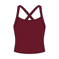 Women's Cross Back Contrast Active Tank 220GSM