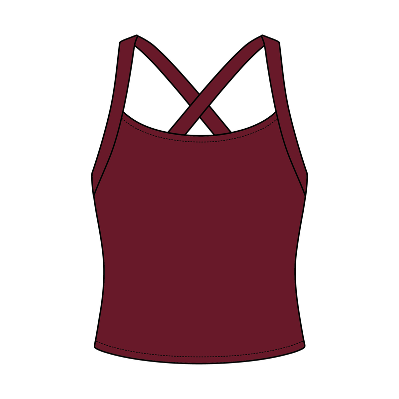 Women's Cross Back Contrast Active Tank 220GSM