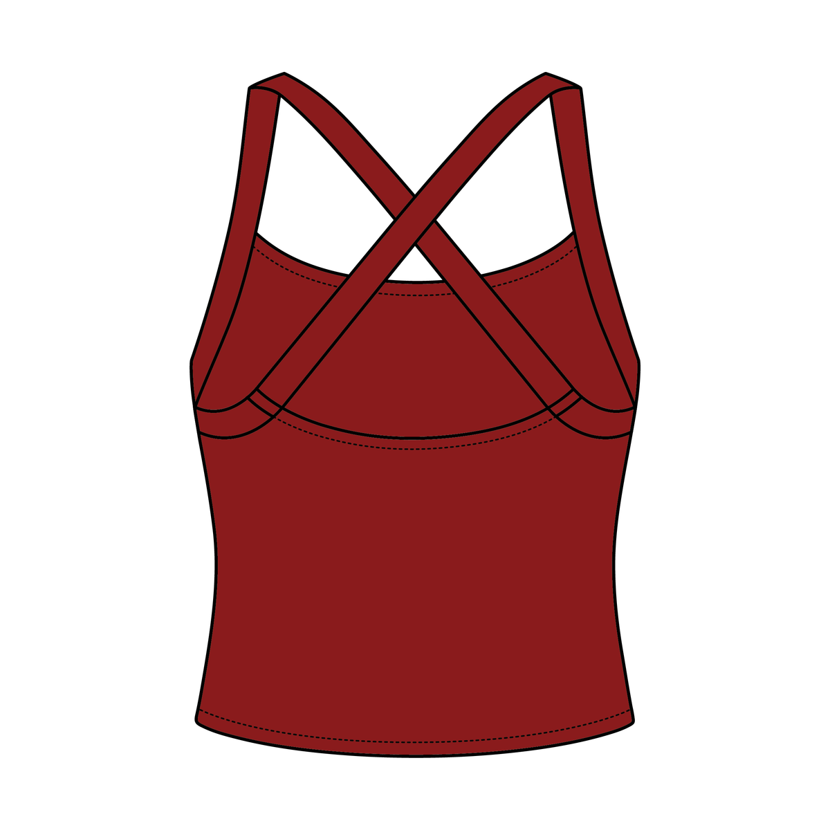 Women's Cross Back Contrast Active Tank 220GSM