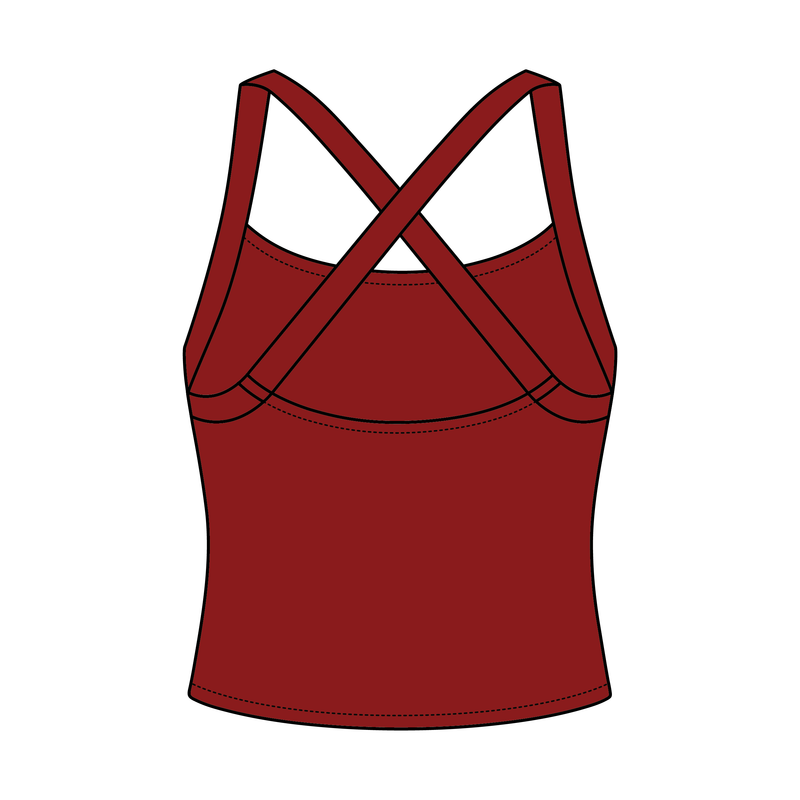 Women's Cross Back Contrast Active Tank 220GSM