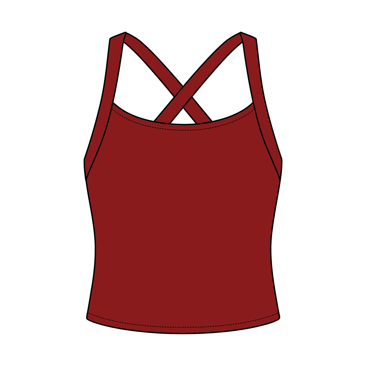 Women's Cross Back Contrast Active Tank 220GSM