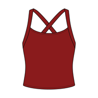 Women's Cross Back Contrast Active Tank 220GSM