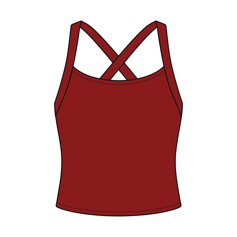 Women's Cross Back Contrast Active Tank 220GSM