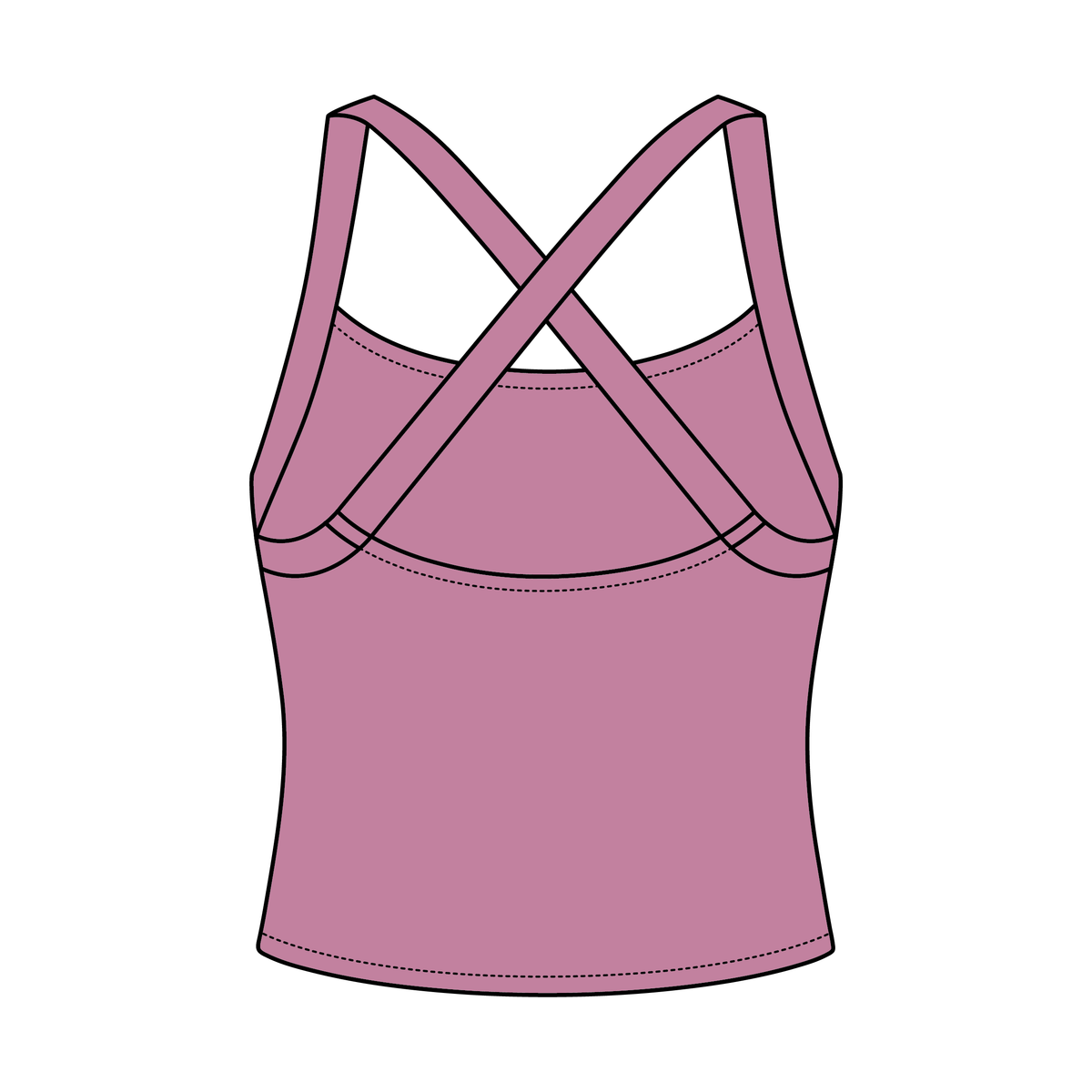 Women's Cross Back Contrast Active Tank 220GSM